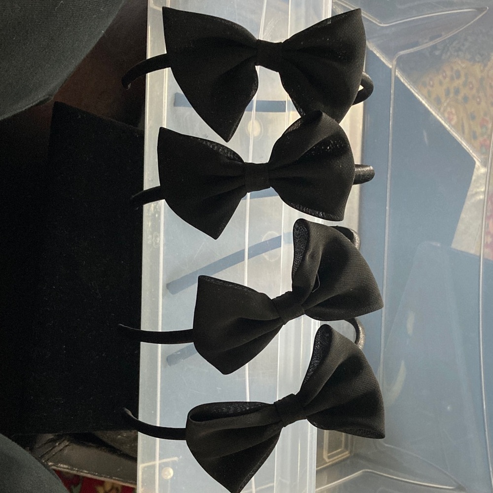 Elegant Black Bow Headbands Asymmetrical placement of the bow 4 pieces available
